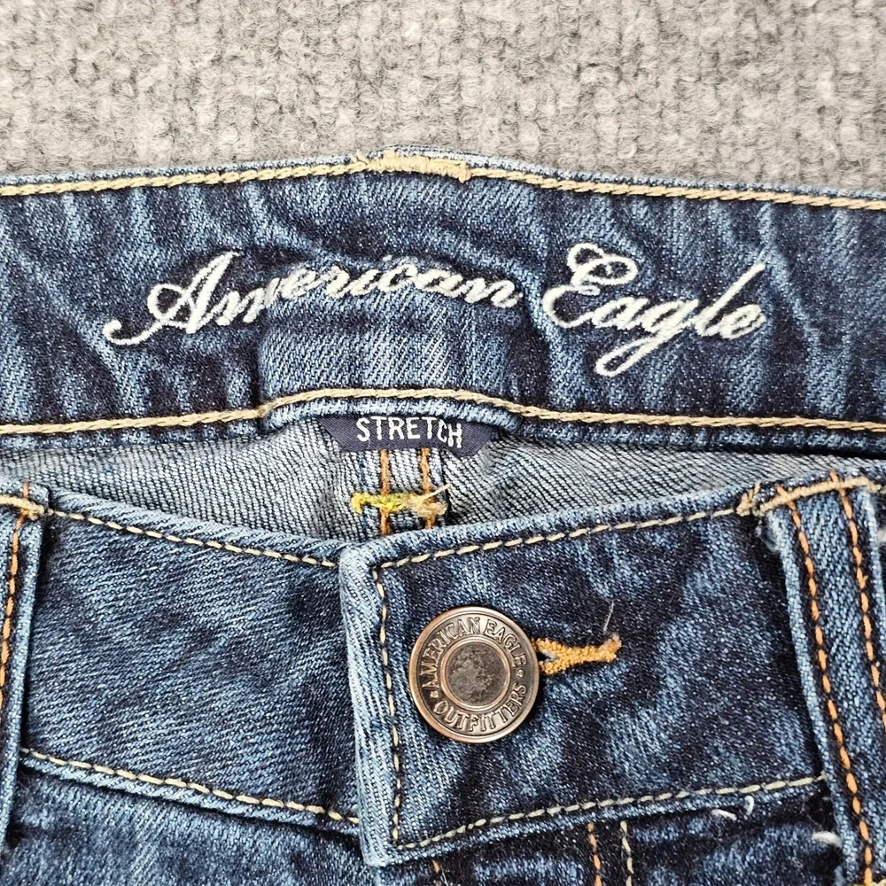 American Eagle Favorite Boyfriend Jeans Womens 12 Medium Wash Stretch Denim Y2K